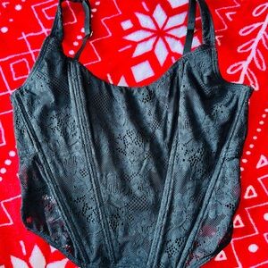 Gilly Hicks Black Lace Crop Top